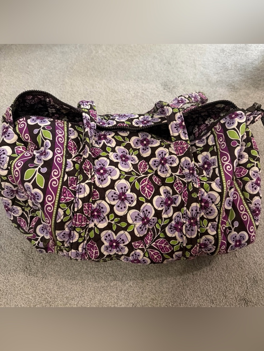 Vera Bradley Small Duffel in Plum Petals